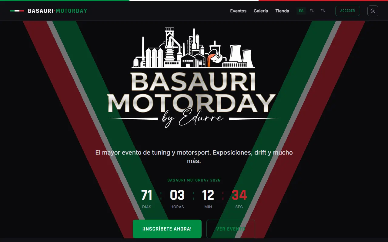 Captura de la web de Basauri Motorday